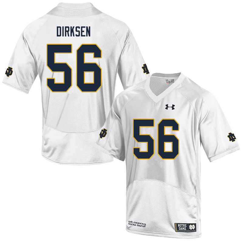 Men #56 John Dirksen Notre Dame Fighting Irish College Football Jerseys Sale-White